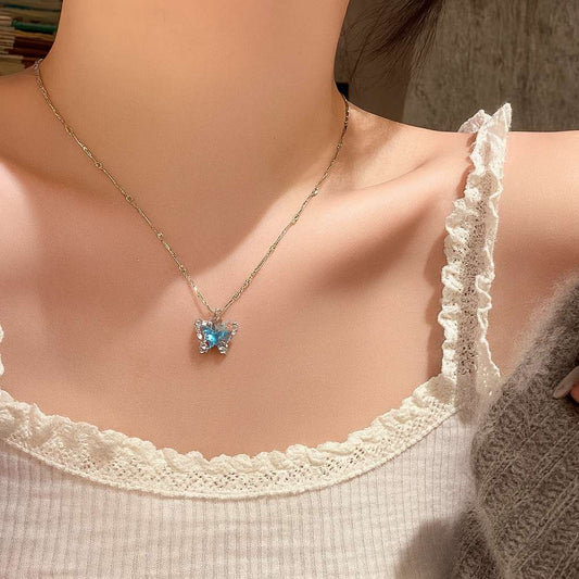 TITLIYA TITLI-021 – Blue Butterfly Pendant Necklace