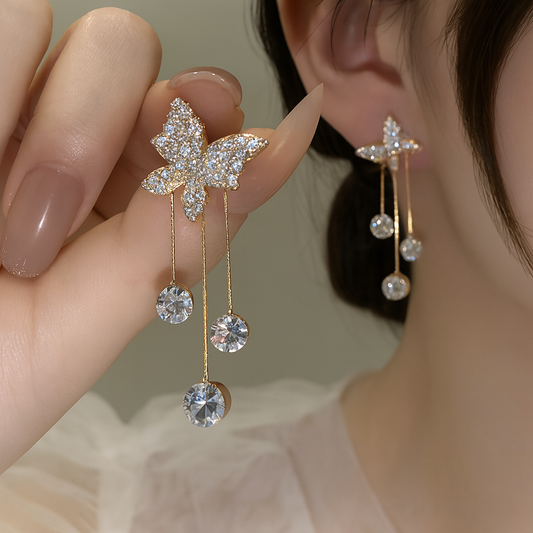 TITLIYA TITLI-007 – Butterfly Dangle Earrings (Korean Style)