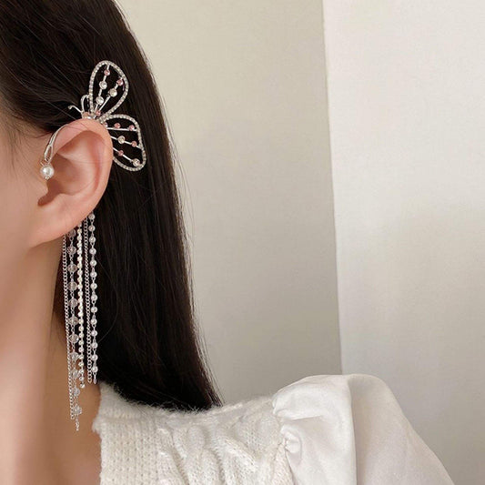 TITLIYA TITLI-011 – Butterfly Long Cuff Korean-Style Earrings
