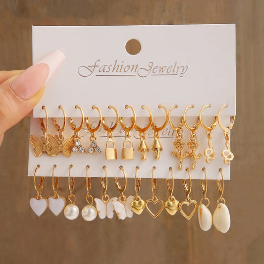 TITLIYA TITLI-036 – Butterfly shape Earring Collection combo (12 Pairs)