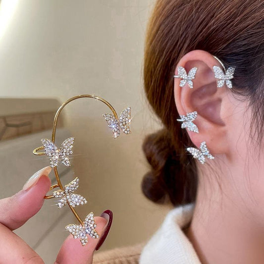 TITLIYA TITLI-013 – Butterfly Zircon Earcuff Non Piercing Earrings Set Left and Right
