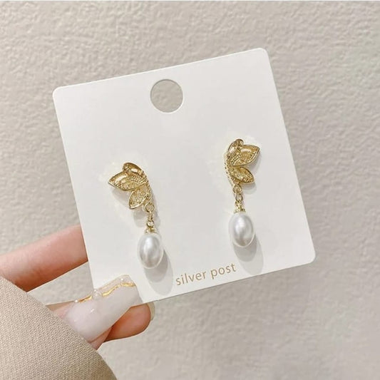 TITLIYA TITLI-039 – Half Butterfly Pearl Stud Earrings