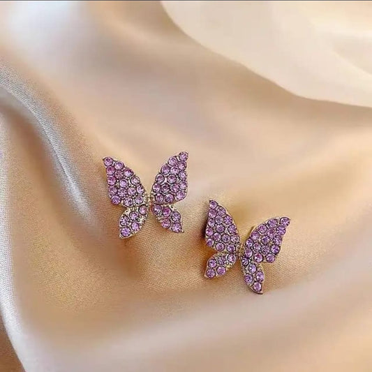 TITLIYA TITLI-017 – Pink Butterfly Stud Earrings