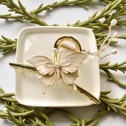 TITLIYA TITLI-051 – Premium White Butterfly Hair Claw Clip for Women