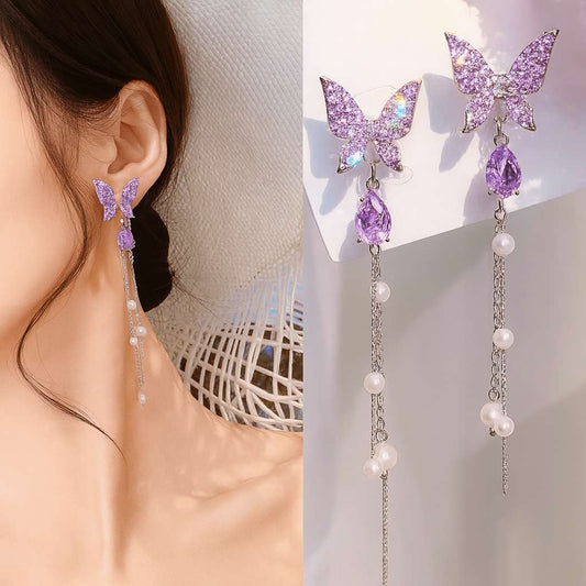 TITLIYA TITLI-016 – Purple Colour Trending Korean-Style Earrings