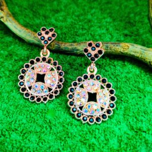 Black Chandbali Drop Earrings