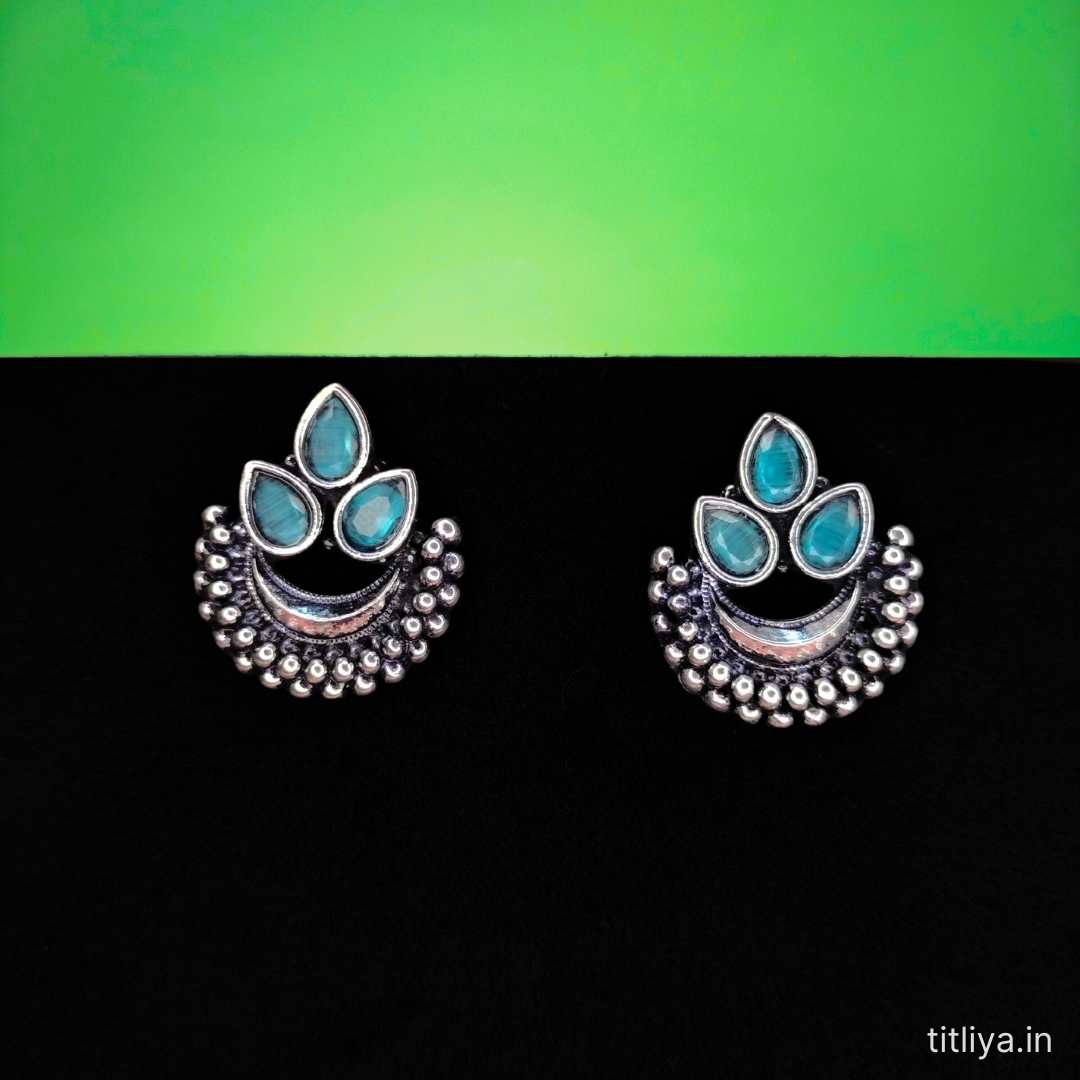 Buy Sky Blue Contemporary Stud Earrings for Women at Best Price Online