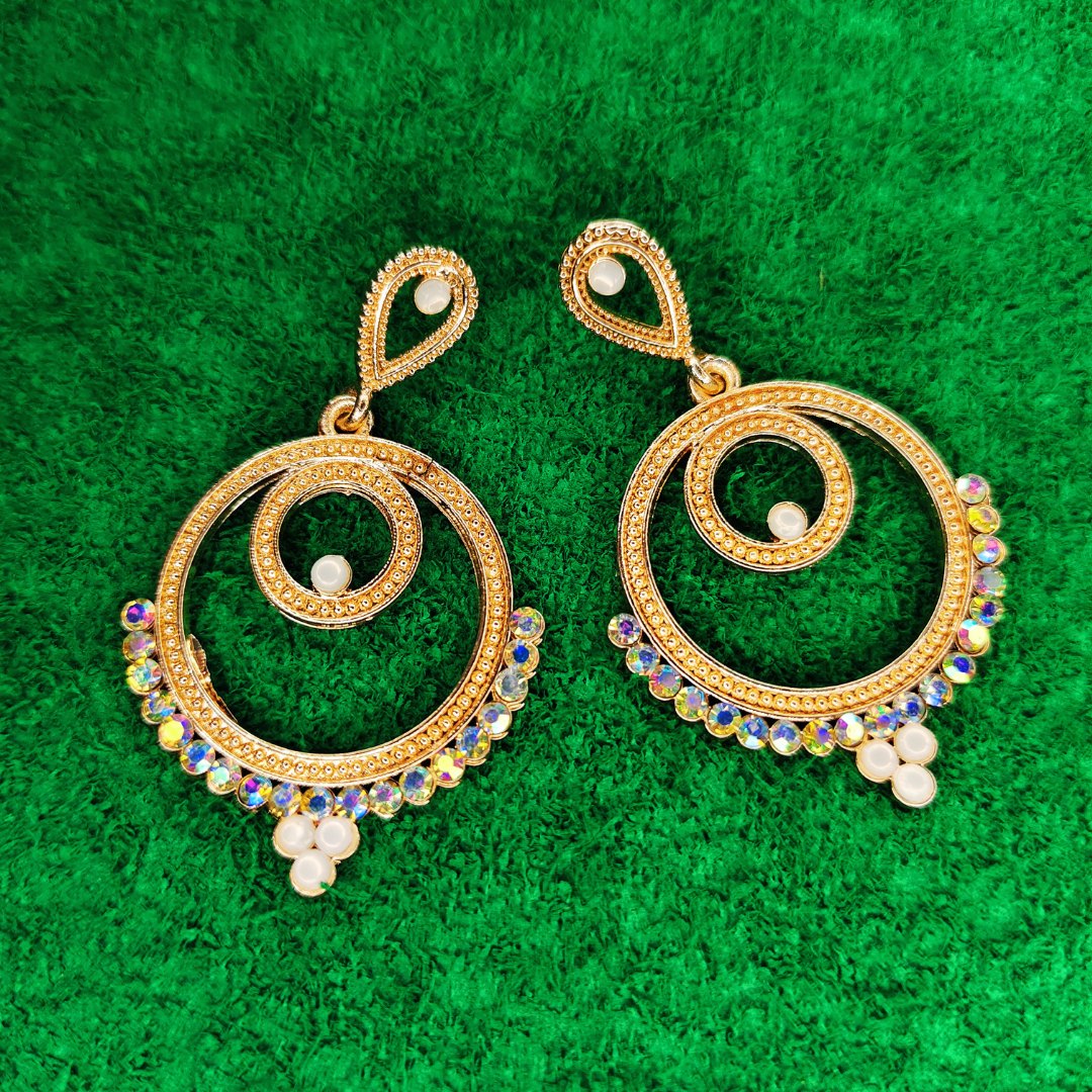 Gold-Pated Chandbali Earrings