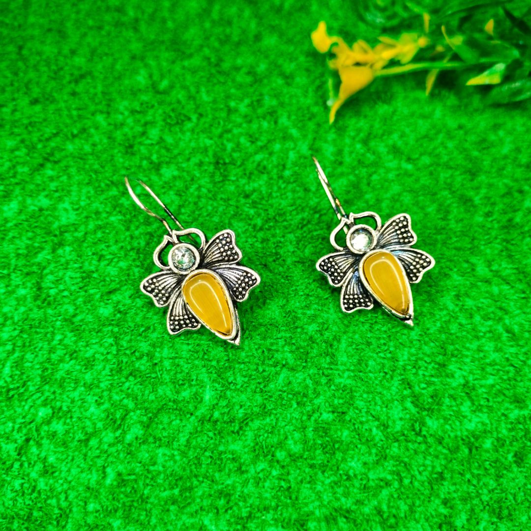 Latest Yellow Butterfly Dangle Earrings Online in India