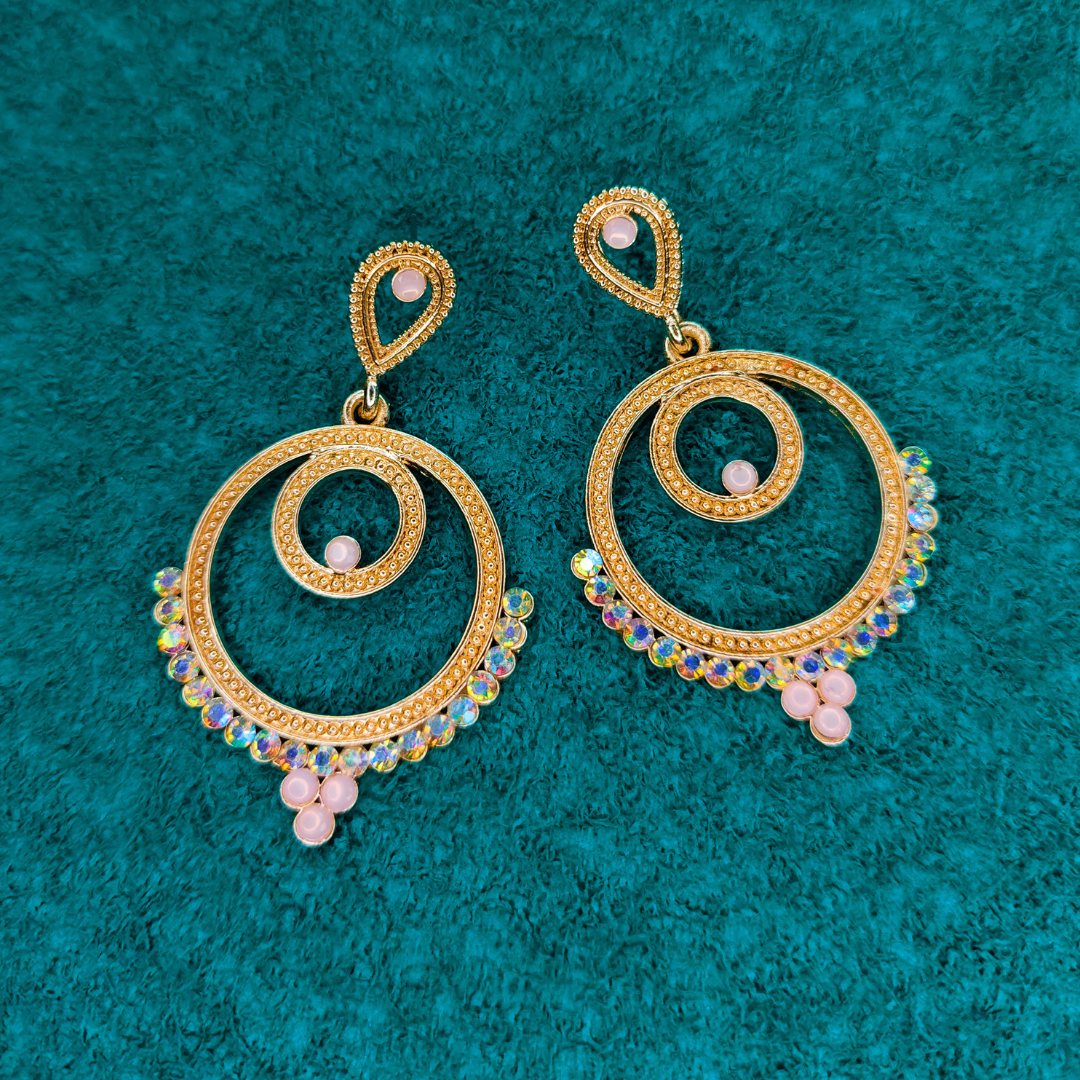 Light Pink Chandbali Earrings