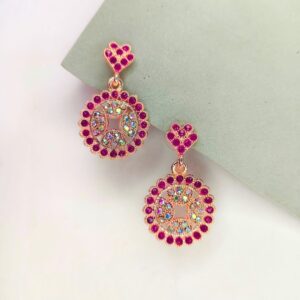 Maroon Chandbali Drop Earrings