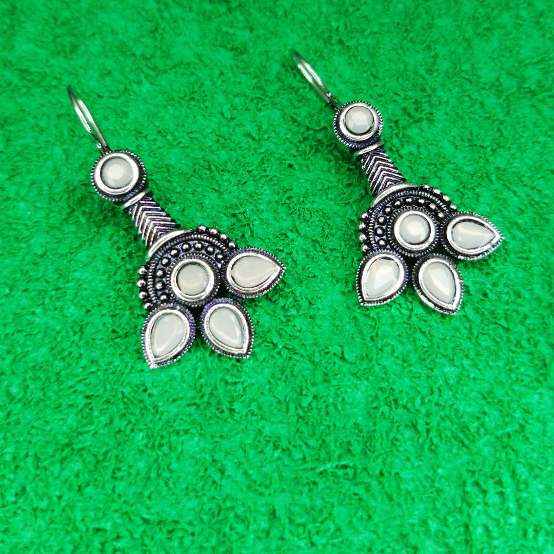 Grey Stone Trendy Earrings