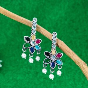 Multi-Colour Floral Drop Earrings - Latest Earrings Designed for a Girl