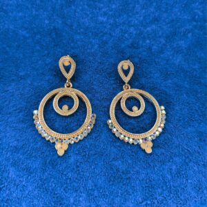 Peach Chandbali Drop Earrings