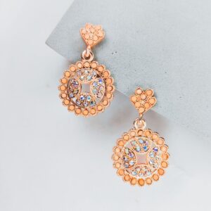 Peach Chandbali Drop Earrings for Women