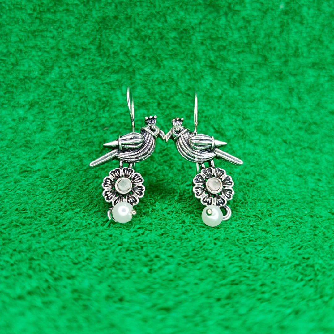 Peach Parrot Chandbali Earrings for Women Girls