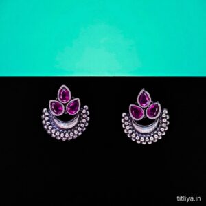 Shop Purple Contemporary Stud Earrings with Secure Lock Online