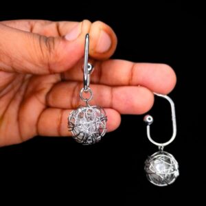 Tangled Wire Wrap Round Ball Dangler Earrings