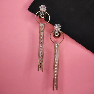 Western Gold Plated Tassel Dangler Earrings For Women JC216 1