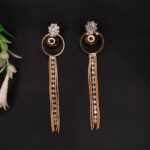 Western Gold Plated Tassel Dangler Earrings For Women