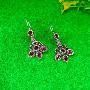 Western and Ethnic Dark Purple Drop Earrings