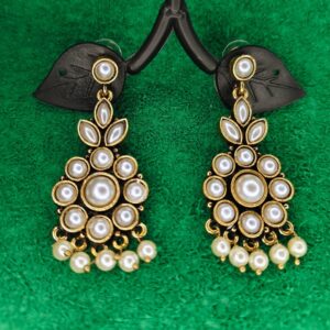 White Pearl Kundan Earrings