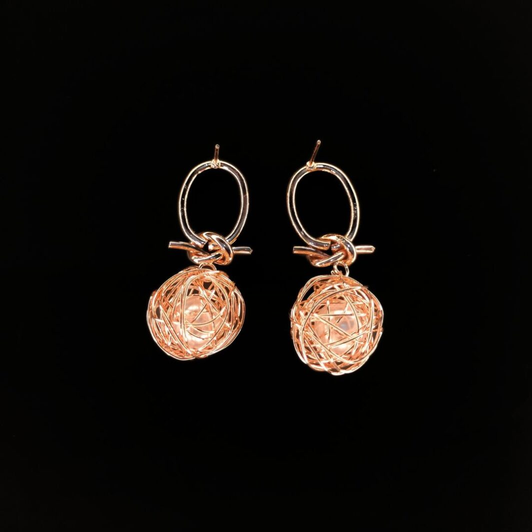 gold plated bird nest drop earrings for women girls jc193