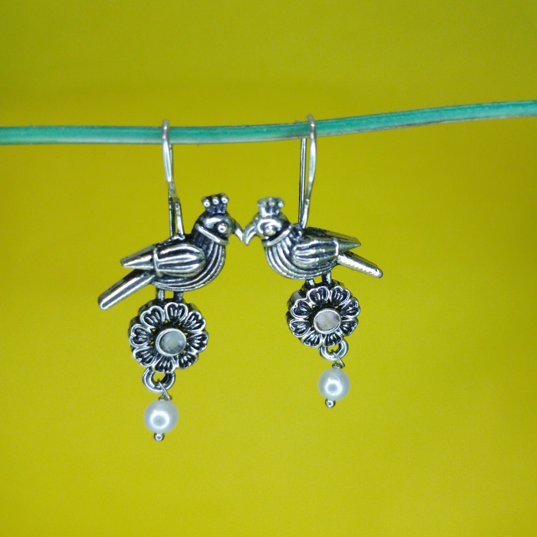 peach parrot chandbali earrings jc30