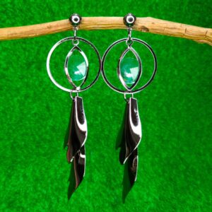 silver leaf long earrings for women girls jc219