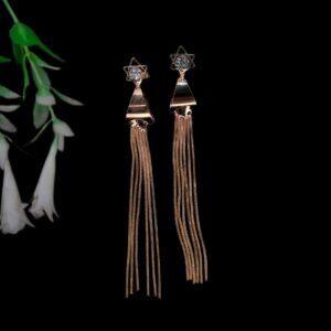 star fringe earrings with silver diamond jc210