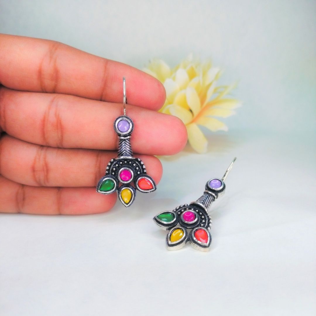 sterling silver multi-color drop earrings jc20