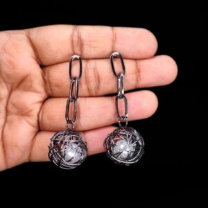 triple chain bird nest dangler earrings jc200