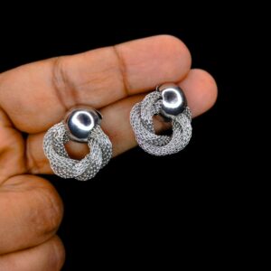 weaving round stud earrings jc205