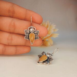 yellow butterfly dangle earrings jc6 1