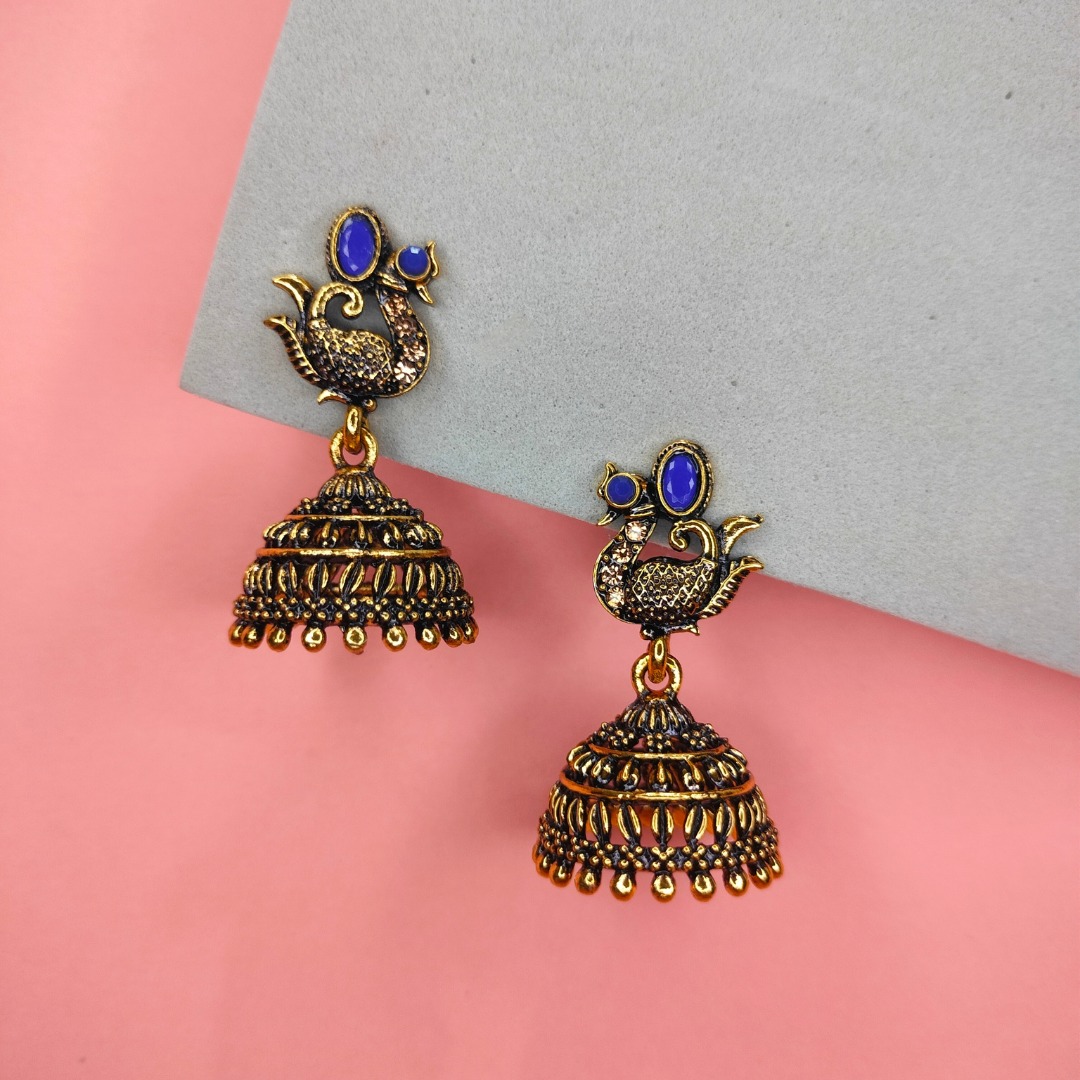 Charming Blue Dome Jhumka Earrings for Every Occasion