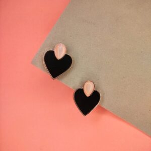 Chic Heart Shaped Rose Gold Stud Earrings