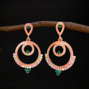 Elegant Green Chandbali Drop Earrings Perfect for Every Occasion