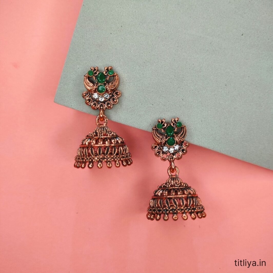 Elegant Green Dome Jhumka Earrings for Any Occasion