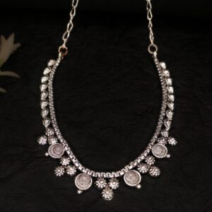 Fancy Stylish Silver Alloy Choker Necklace for Girls