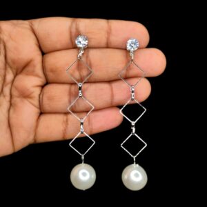 Long White Pearl Drop Earrings for Women Girls JC231