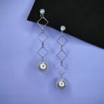 Long White Pearl Drop Earrings for Women & Girls - Latest Design