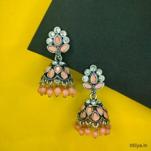 Peach Dome Jhumka Earrings A Must Have Accessory 1