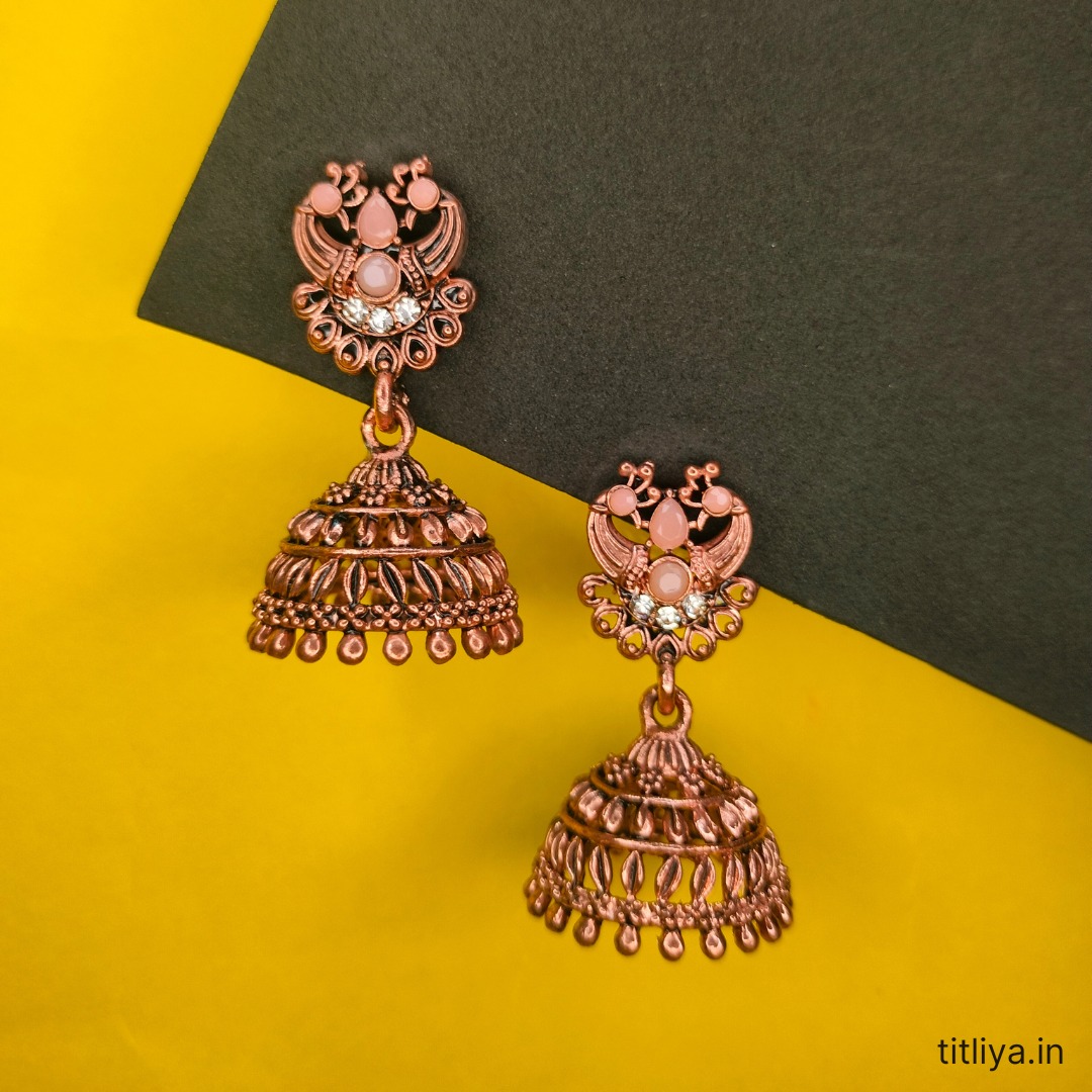 Peach Dome Jhumka Earrings A Must Have Accessory