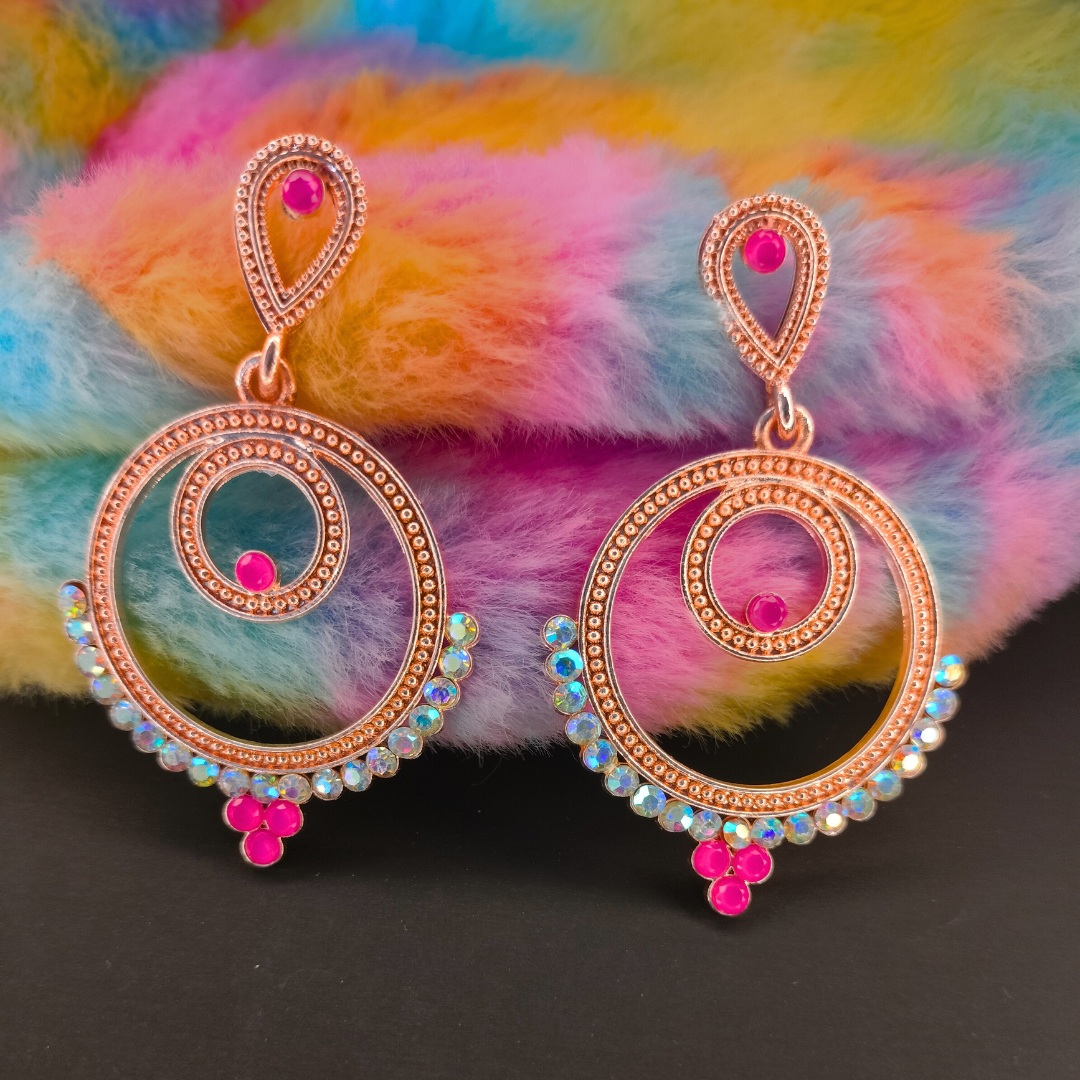 Shop Pretty Pink Chandbali Drop Earrings for a Feminine Touch