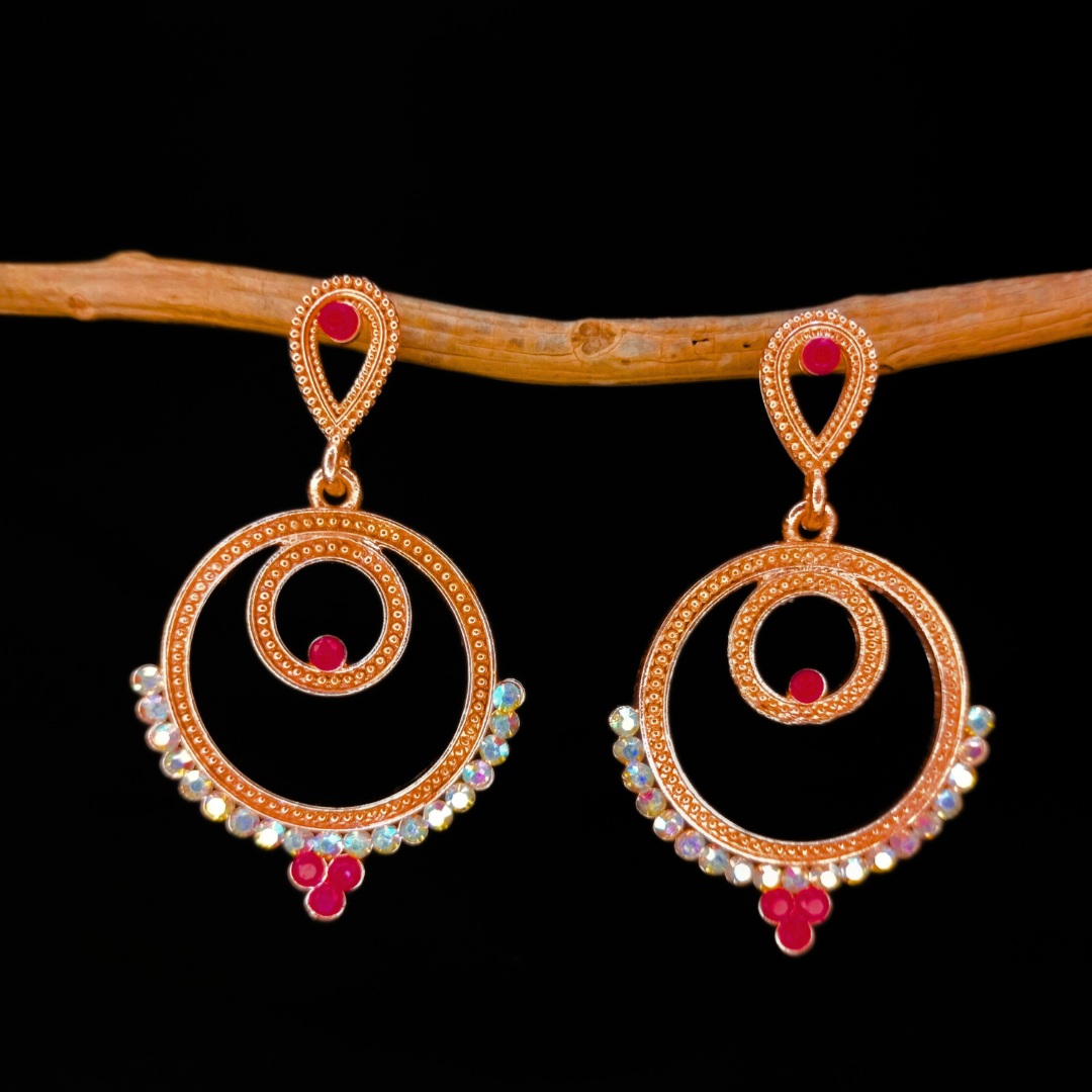 Stunning Red Chandbali Drop Earrings Make a Bold Statement