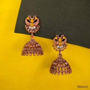 Stylish Yellow Dome Jhumka Earrings Perfect for Women