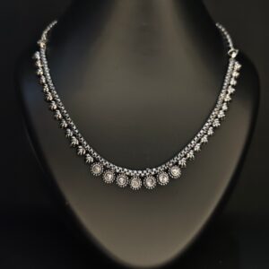 Trendy White Diamond Studded Necklace for Ladies