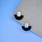 Unique Half Circle Rose Gold Stud Earrings