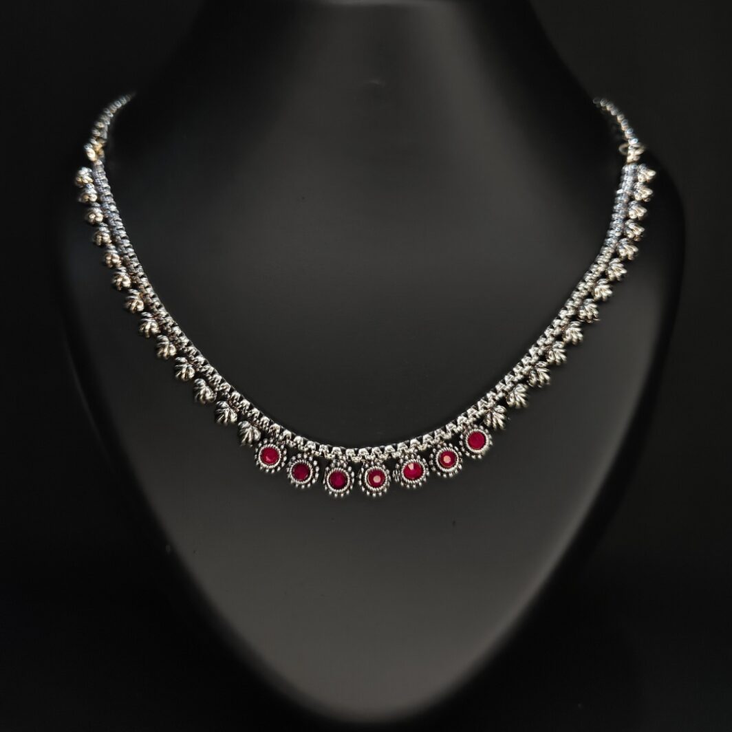 indian maroon choker necklace for women jc297