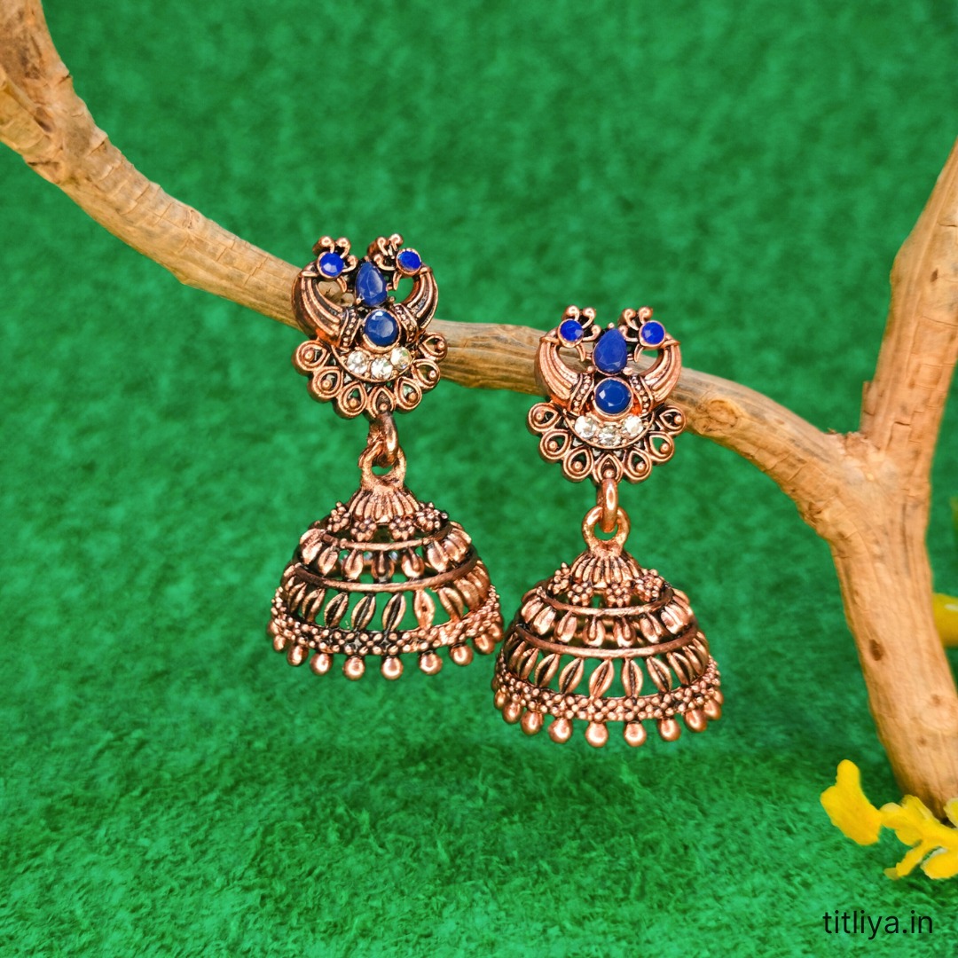 latest blue dome jhumka earrings jc99